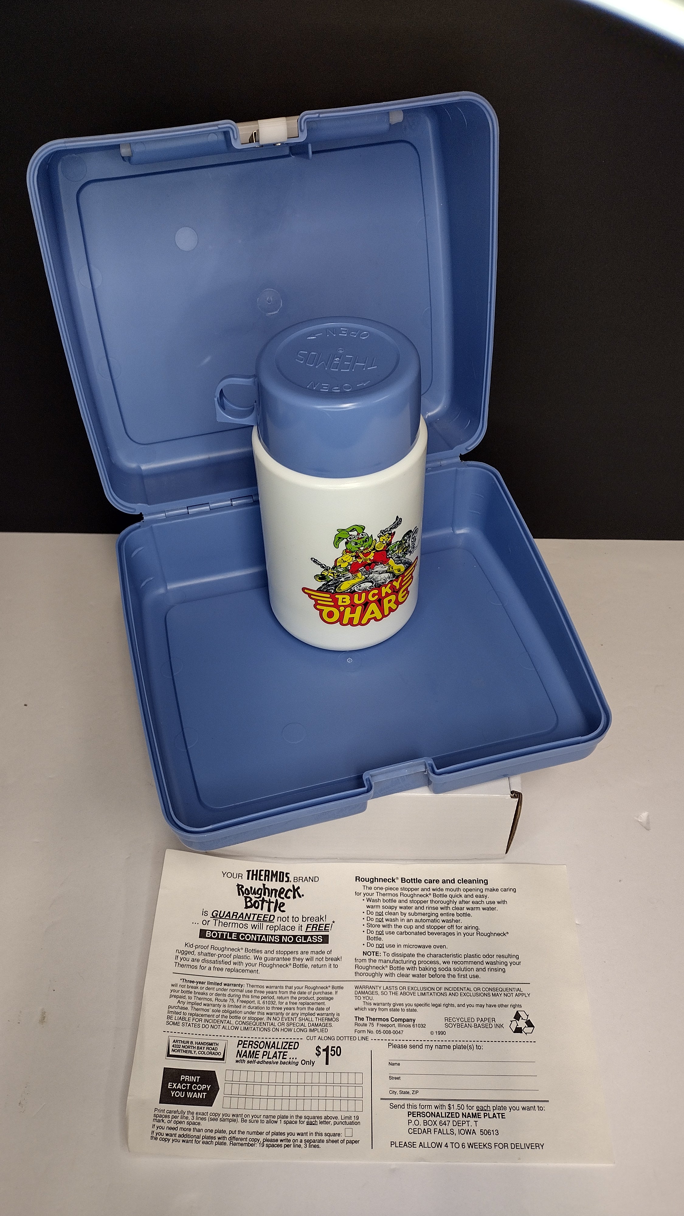 Vintage 1991 Bucky O'Hare and the Hare Wars Plastic Lunchbox &amp; Thermos
