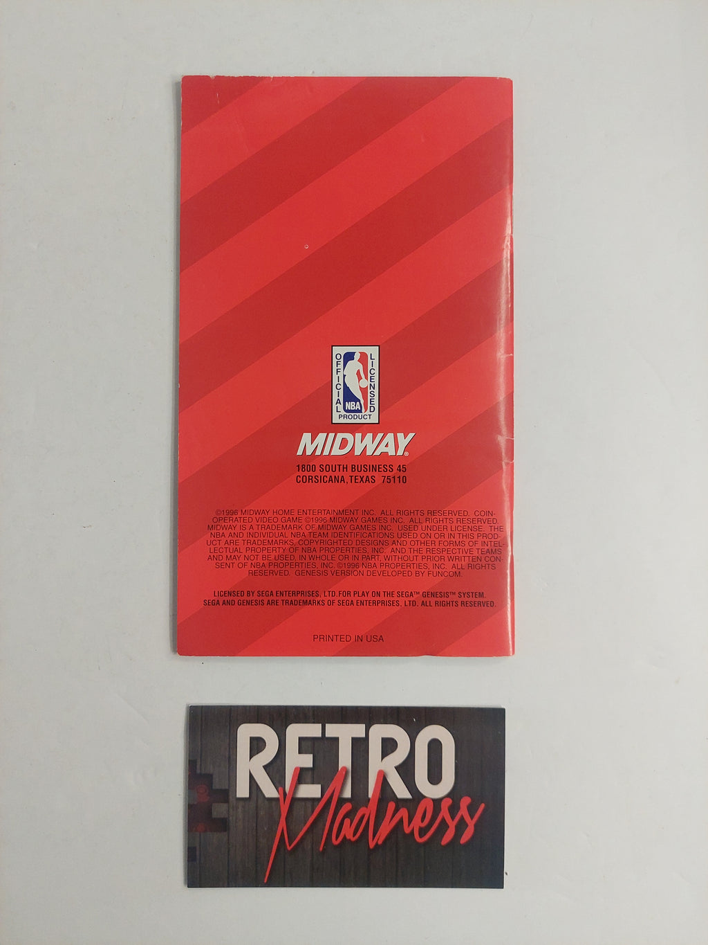 Sega Genesis NBA Hang Time Instruction Manual ONLY