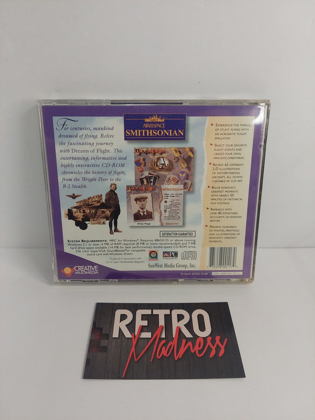 Airspace Smithsonian Dreams of Flight Game Case and Manual ONLY PC CD-ROM