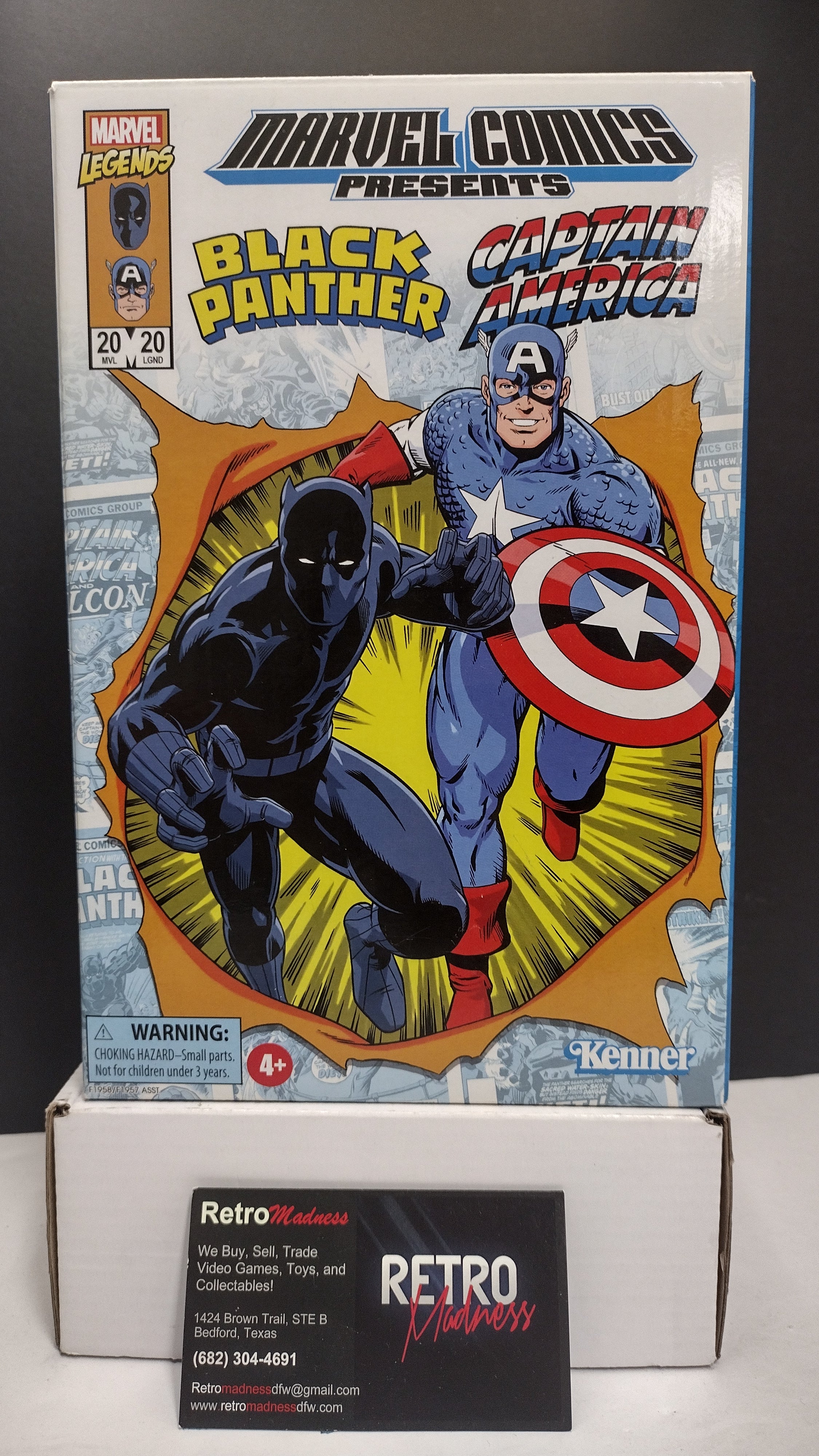 Hasbro Marvel Legends Retro 3.75-Inch Black Panther & Captain America 2-Pack NIB (Open Outer Box)