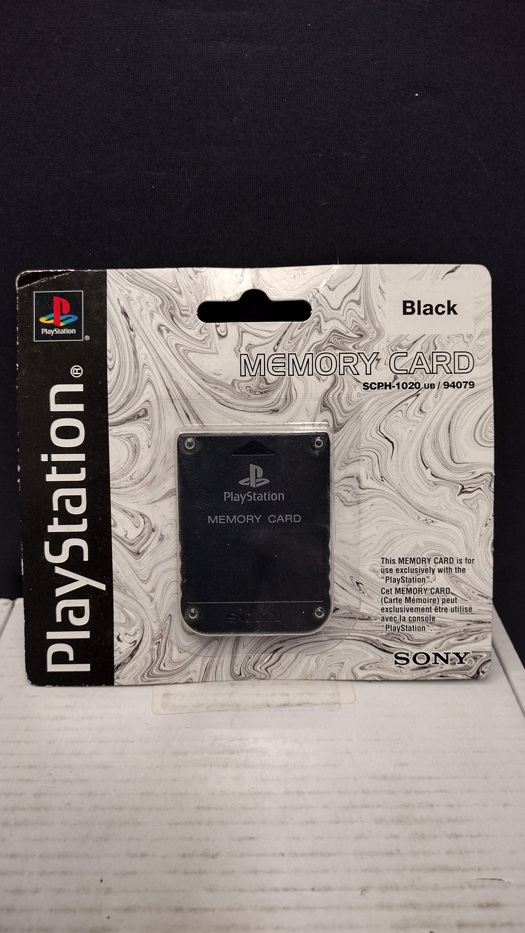 Official Sony PlayStation 1 Memory Card - Black (Model SCPH-1020 / 94079 - Brand New & Factory Sealed)