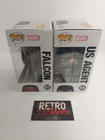Funko Pop Marvel The Falcon & the Winter Soldier Falcon 812 & US Agent 815 Lot