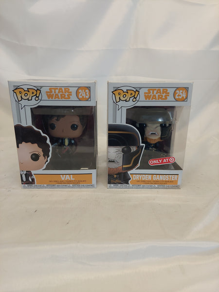 Lot of 2 Funko Pops Star Wars: Solo Val 243 and Dryden Gangster 254