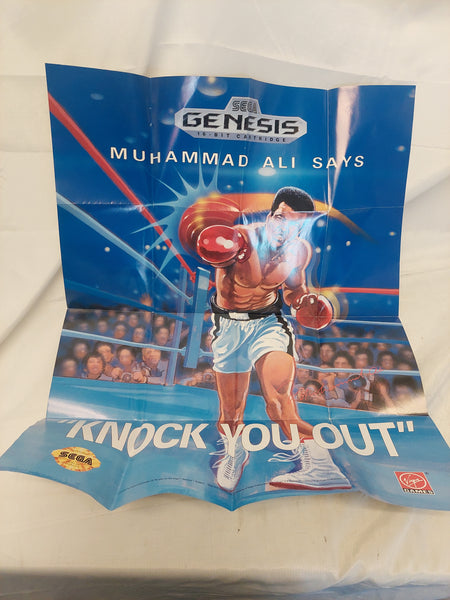 Sega Genesis Muhammad Ali  Says "Knock You Out" Foldable Poster Insert