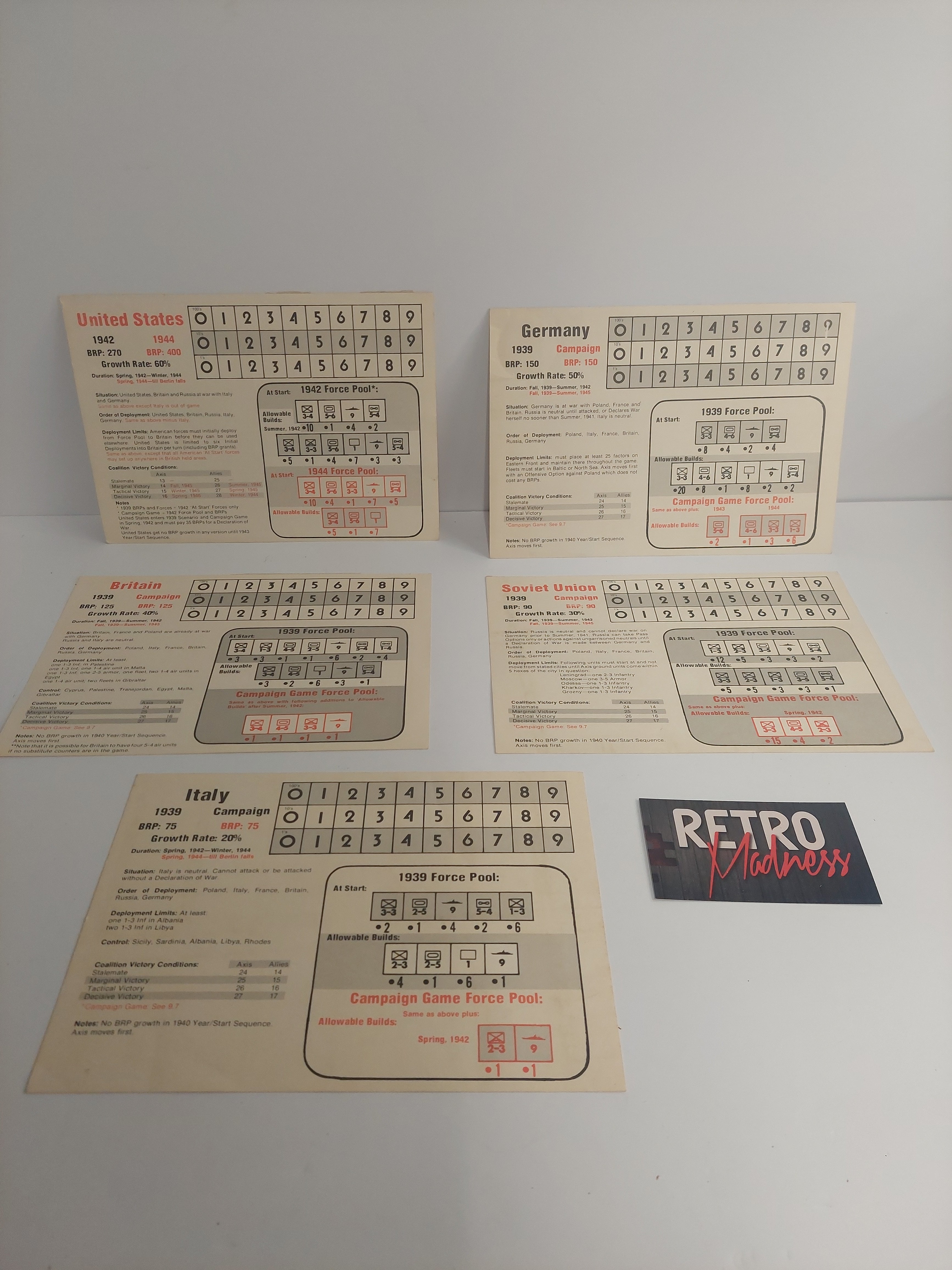 Vintage Rise and Decline of the Thrid Reich Bookcase Game