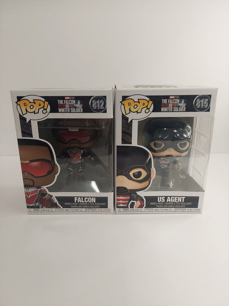 Funko Pop Marvel The Falcon & the Winter Soldier Falcon 812 & US Agent 815 Lot