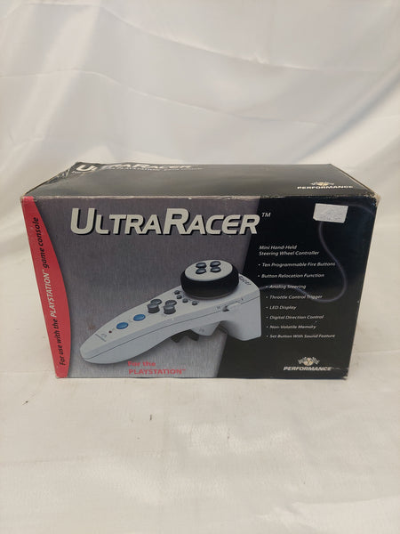 UltraRacer Mini Hand-Held Steering Wheel Controller for PlayStation PS1 Tested