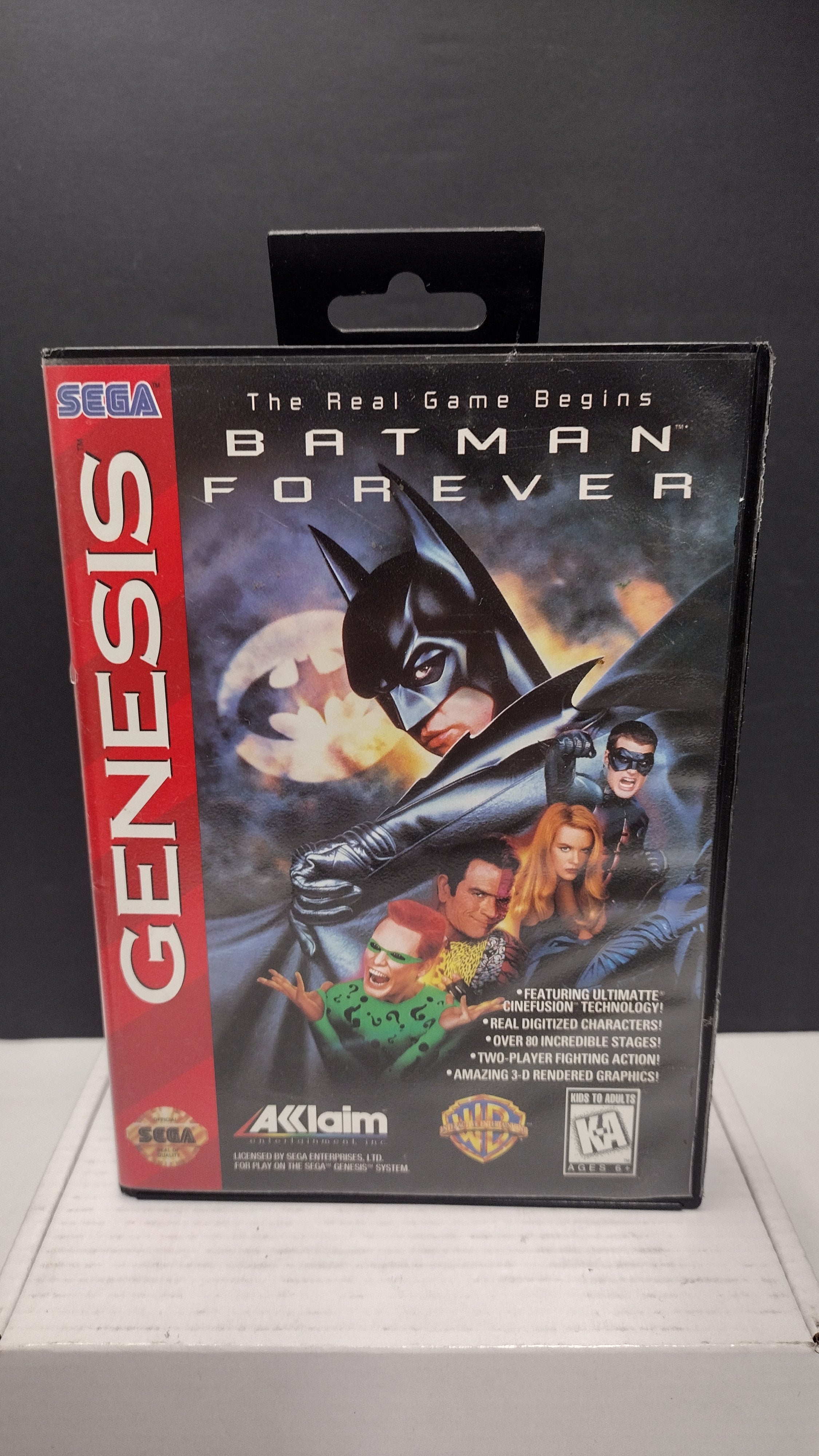 Vintage Batman Forever Sega Genesis Box & Manual Only (No Game)