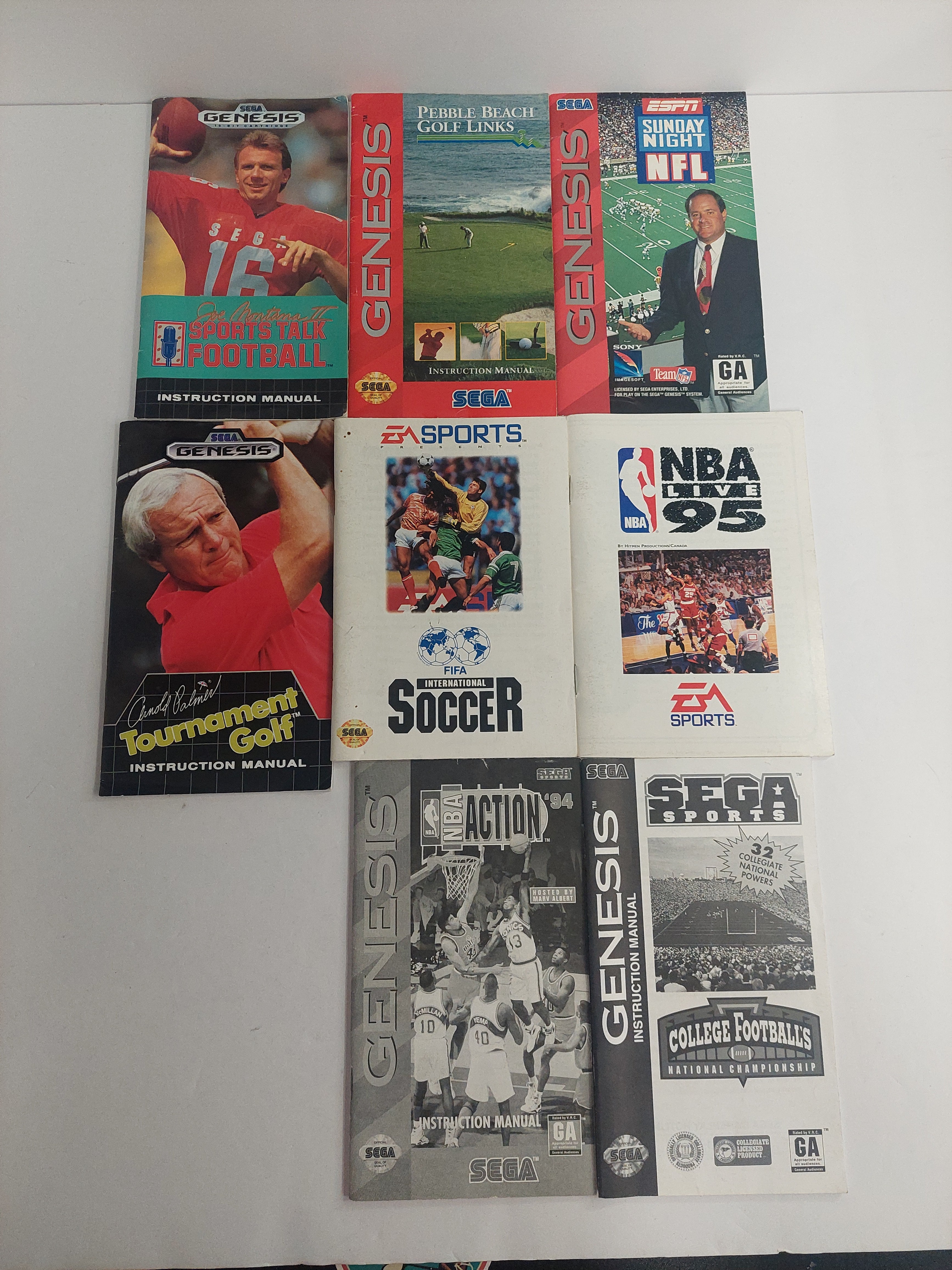 Sega Genesis Sega Sports Manual Instruction Booklet Lot