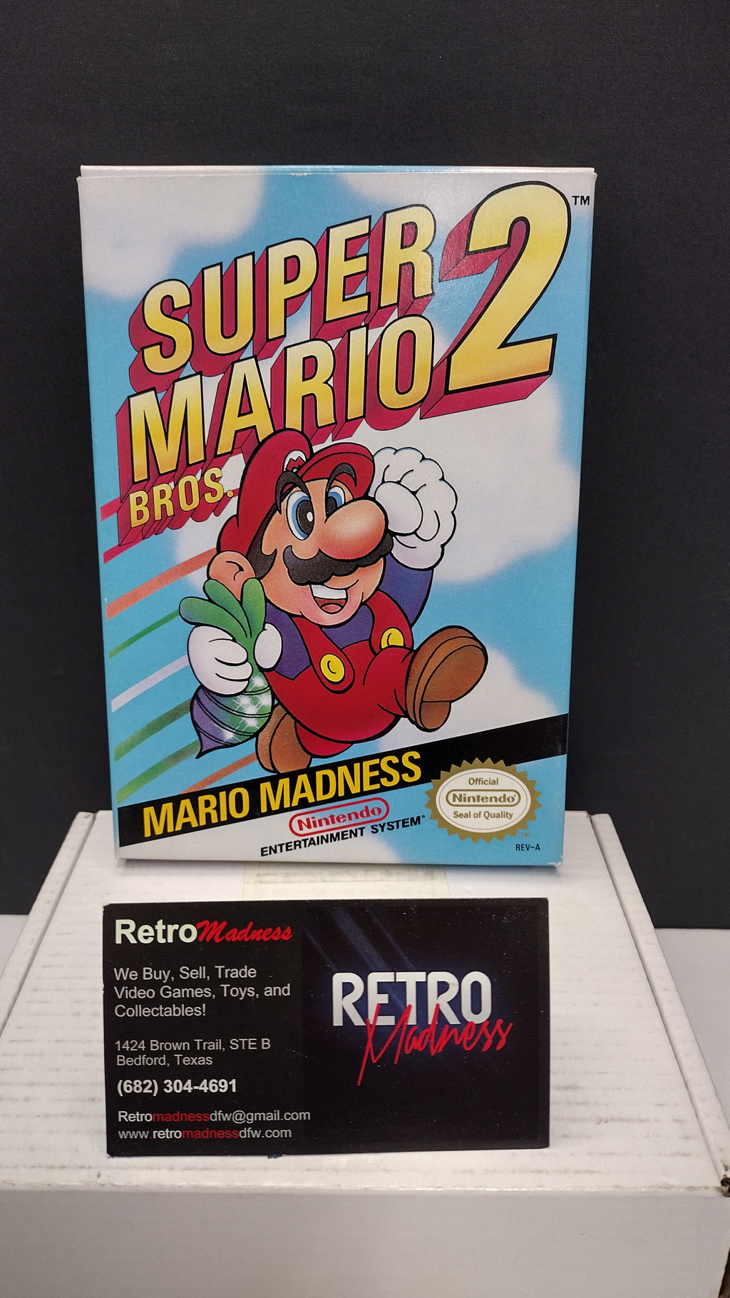 Vintage 1988 Nintendo NES Super Mario Bros. 2 (CIB - Missing Styrofoam)