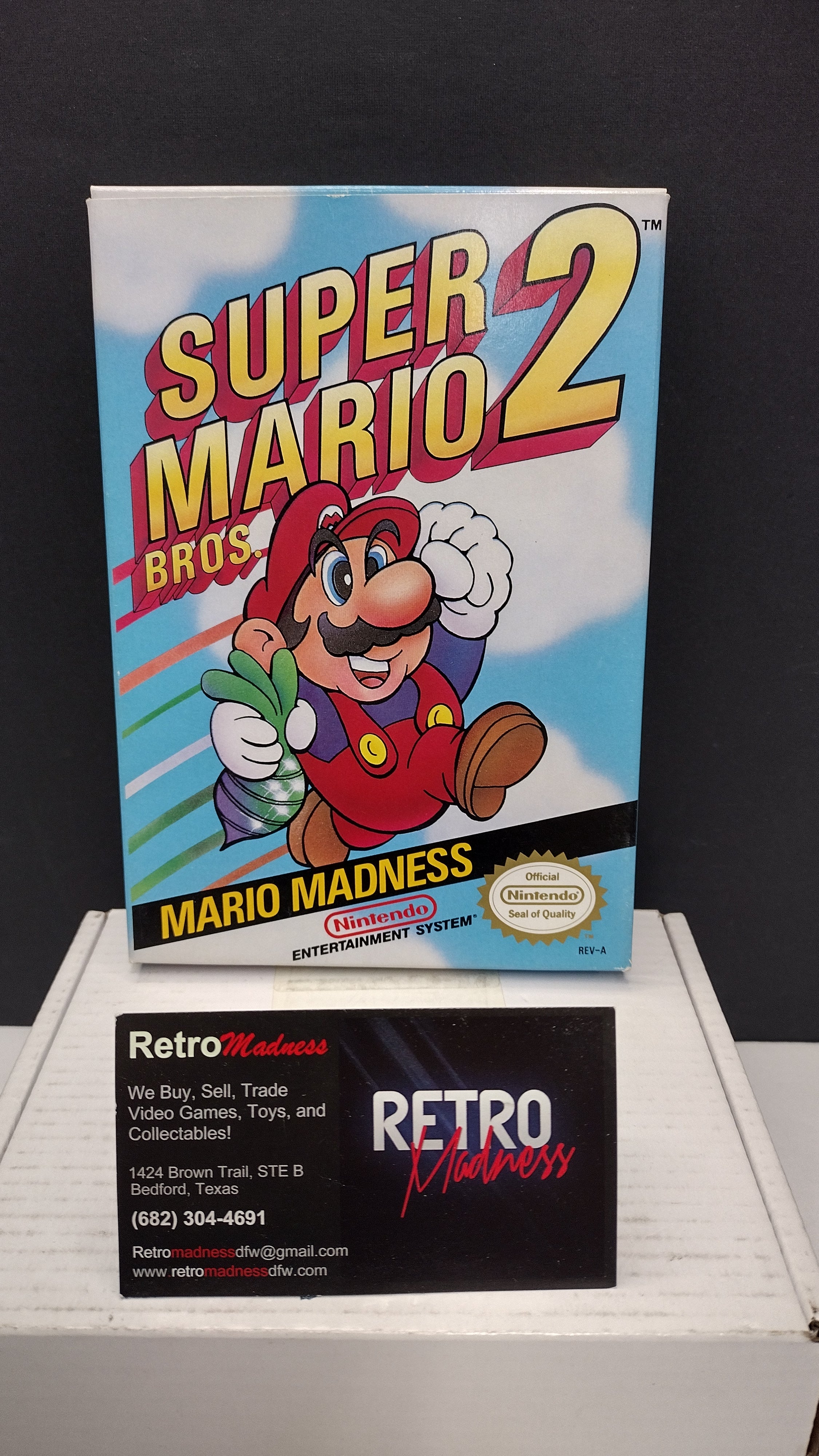 Vintage 1988 Nintendo NES Super Mario Bros. 2 (CIB - Missing Styrofoam)
