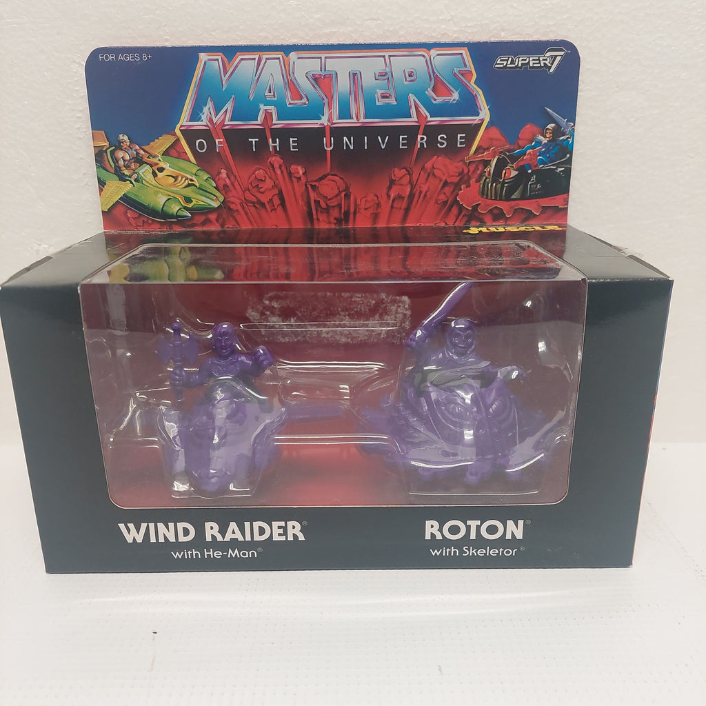 Masters of the Universe M.U.S.C.L.E. Wind Raider and Roton (Purple)