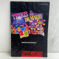 SNES Tetris & Dr. Mario Manual ONLY
