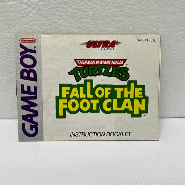 TMNT Fall of The Foot Clan Manual ONLY